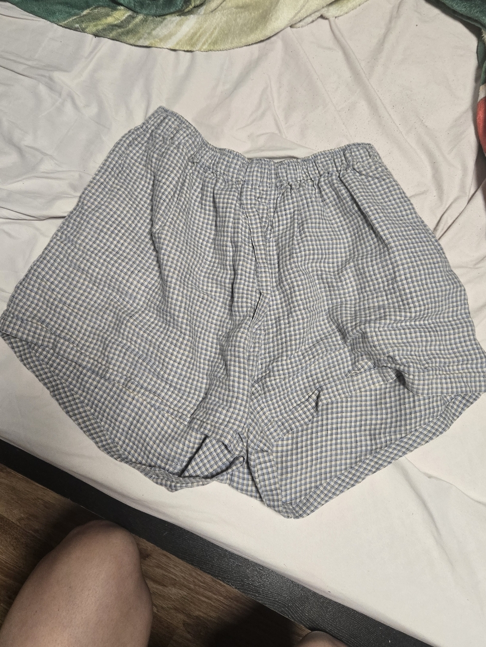 Deiji Studios Light Blue and White Gingham 03 Shorts